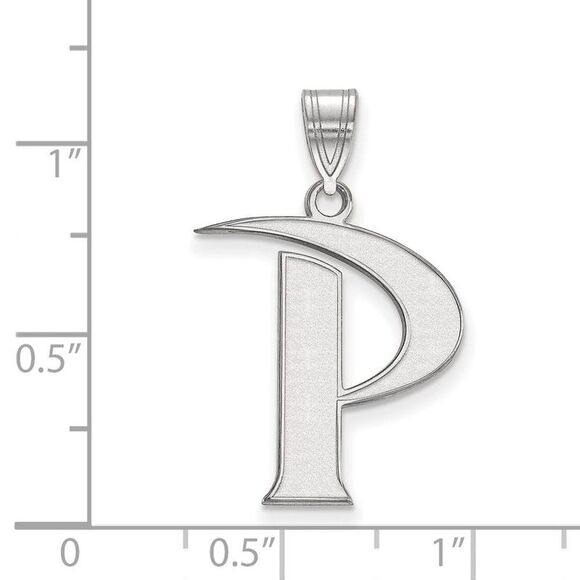 Sterling Silver Pepperdine U. Large Initial P Pendant - Picture 2 of 3